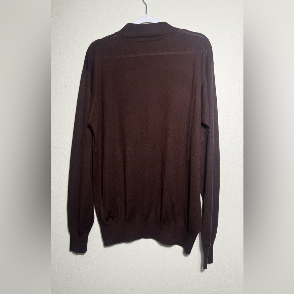 Nieman Marcus Exclusive Men's Classic silk cashmere Crewneck Sweater - Brown - Picture 8 of 11